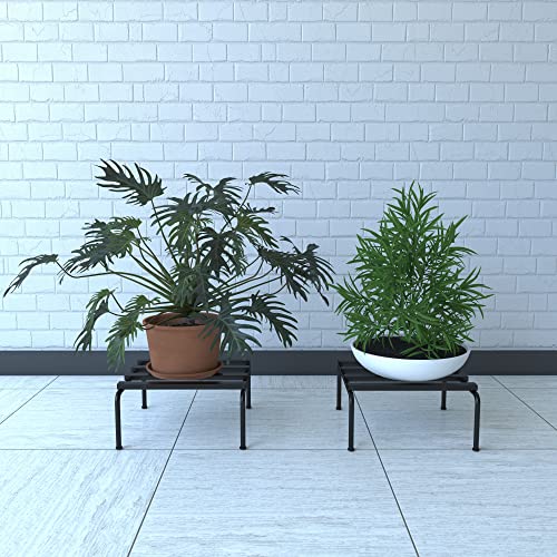 DECOWORLD || Square Plant Stand || Planter Stand for Flower Pots and Plant Pots|| Metal Plant Stand for Balcony, Living Room, Indoors and Outdoors( Set of 6) - Image 2