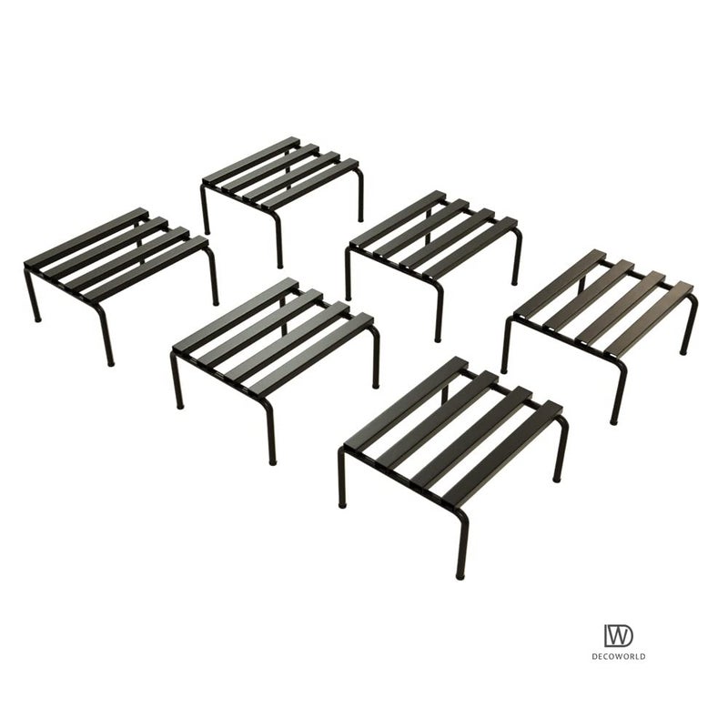 DECOWORLD || Square Plant Stand || Planter Stand for Flower Pots and Plant Pots|| Metal Plant Stand for Balcony, Living Room, Indoors and Outdoors( Set of 6) - Image 1