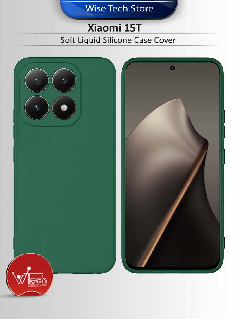 Wtech Xiaomi 15T 5G 2025 Soft Liquid Silicone Case Cover (MCRPSN) - Dark Green - Image 1