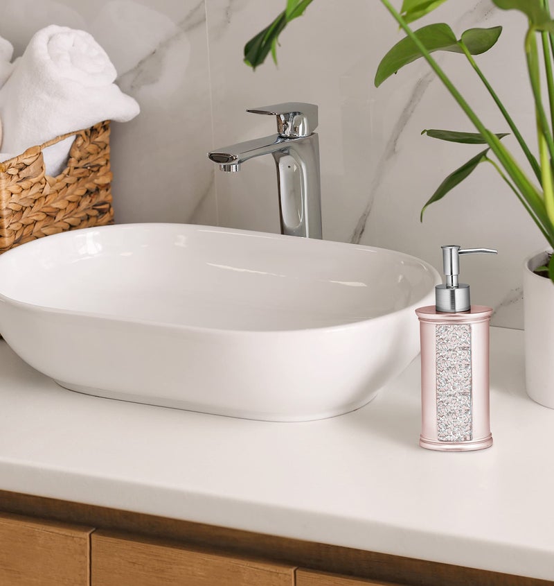 Popular Bath Sinatra Blush Soap Dispenser/Lotion Pump Classic Luxury Lotion Pump Contemporary Decor Blush color for bathroom with this Unique Design Stylish Decor Bling Mosaic - Image 2