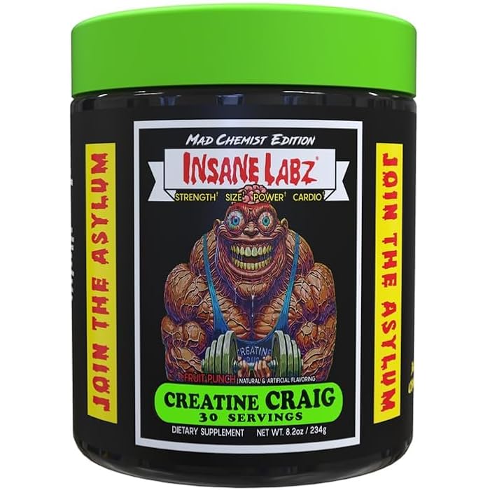 Insane Labz Creatine Craig - Flavored, Pre Workout, Post Workout, Build Muscle (30 Servings (Pack of 1), Fruit Punch) - Image 1