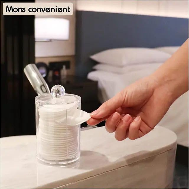 CLOUDTAIL CHOICE Transparent Makeup Removal Cotton Pad Storage Box/Cottonswab Storage Dispenser/Cosmetics Makeup Storage Holder Box for Women Organizer Container with Lid (Pack Of 1) - Image 2