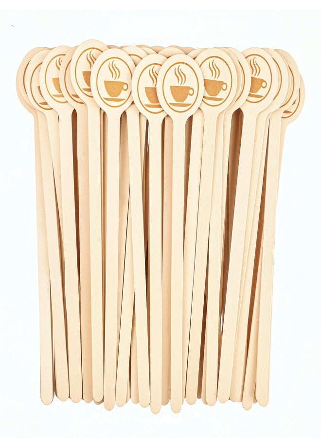 YANPROG Wooden Coffee Stirrers 100-Pack Coffee Stir Sticks 5.9 Inch Natural Birch Stir Sticks with Round Ends, Disposable Stirring Sticks for Coffee, Cocktails, Milk & Hot Drinks - Image 1