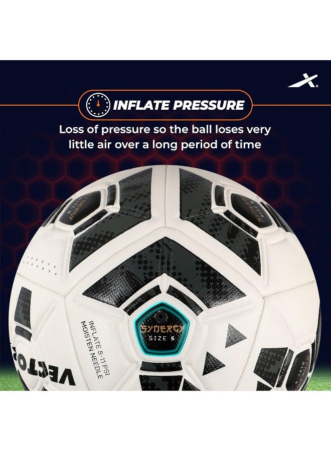 Vector X Synergy Thermofusion Football – Size 5, White/Black, Durable & High-Performance Soccer Ball for Training & Matches - Image 4