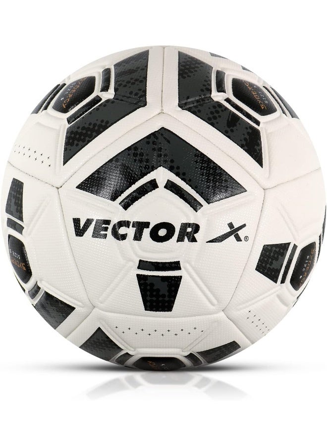 Vector X Synergy Thermofusion Football – Size 5, White/Black, Durable & High-Performance Soccer Ball for Training & Matches - Image 1