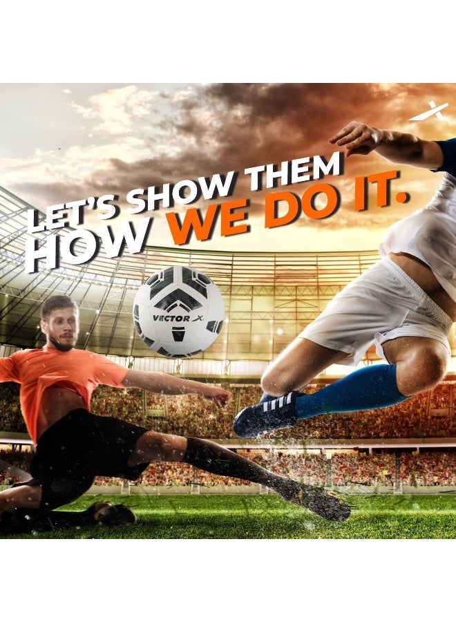 Vector X Synergy Thermofusion Football – Size 5, White/Black, Durable & High-Performance Soccer Ball for Training & Matches - Image 3