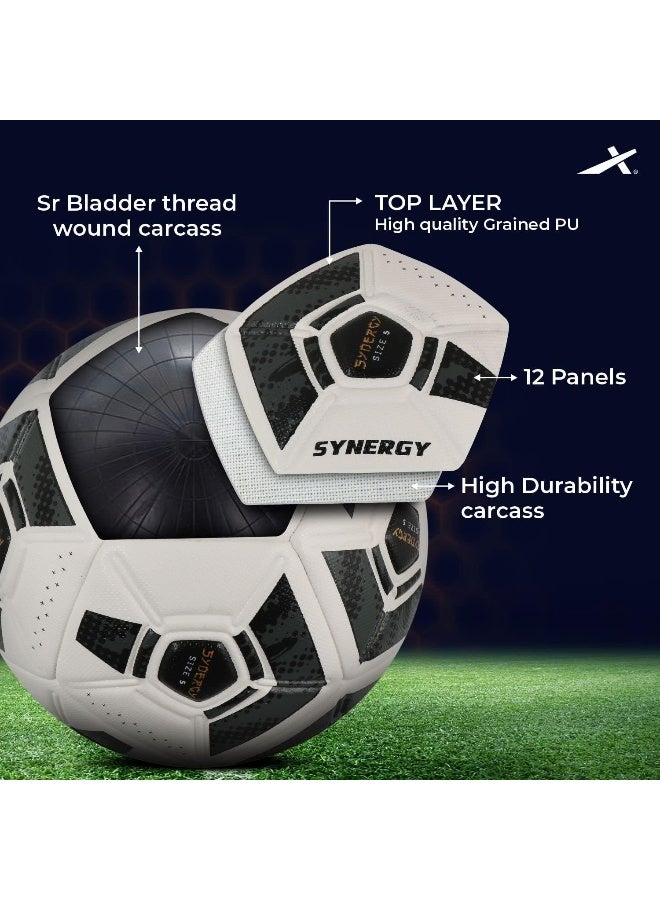 Vector X Synergy Thermofusion Football – Size 5, White/Black, Durable & High-Performance Soccer Ball for Training & Matches - Image 2