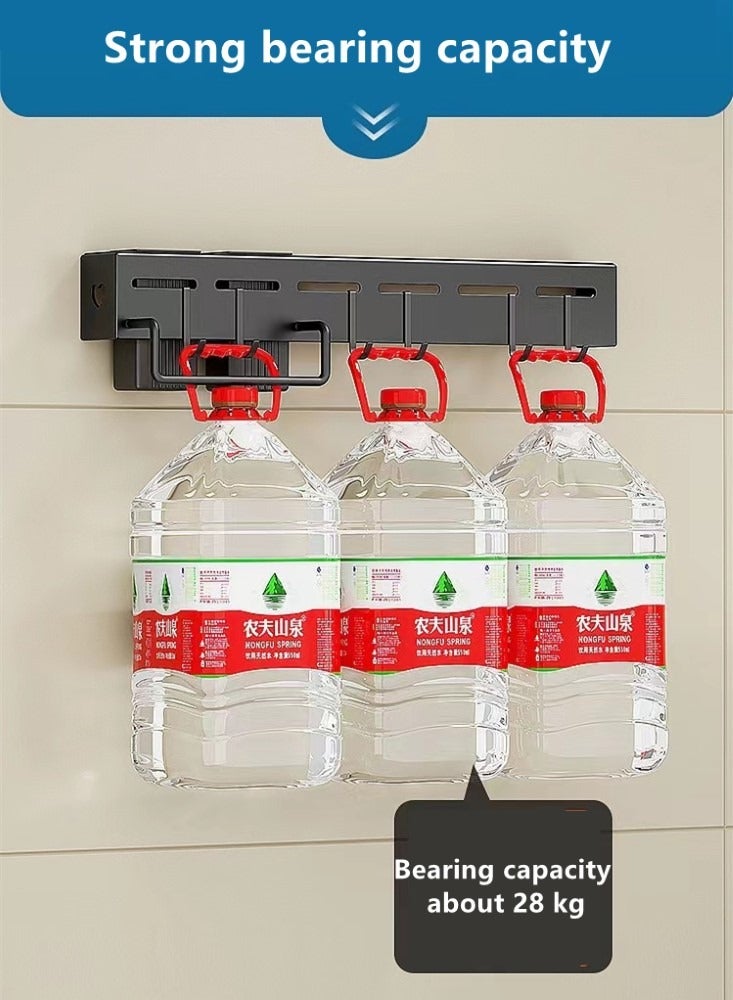 Kutis 1-Piece Multi-Functional Kitchen Storage Rack Kitchen Shelving With Double Cup And Hook Black 50x7.4x5.5 cm  - Image 4