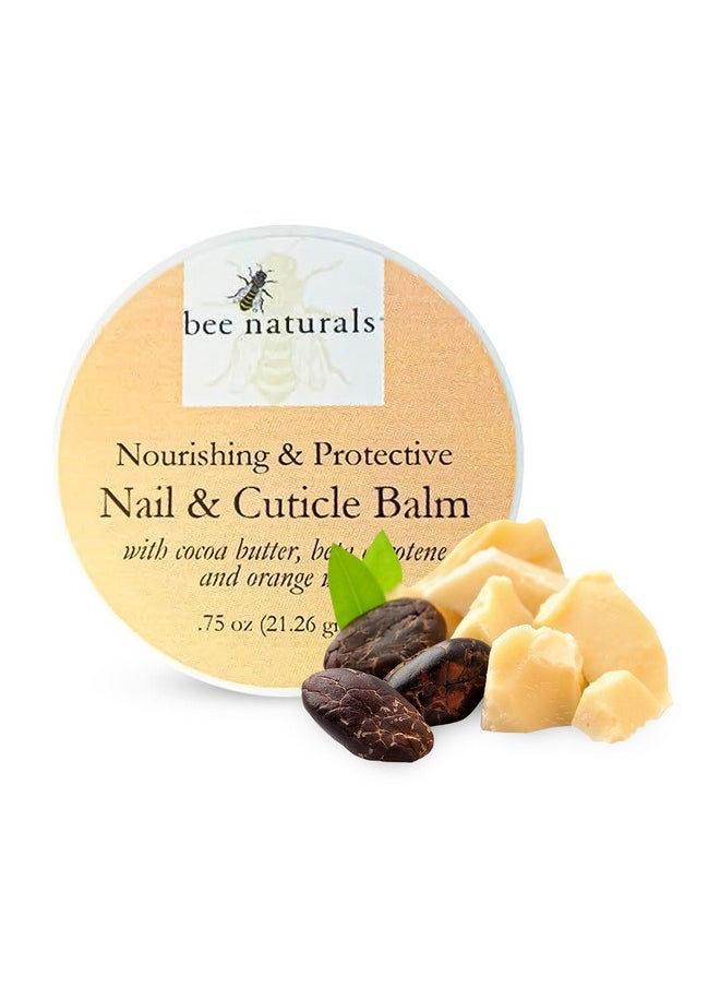 Bee Naturals Nail & Cuticle Balm - Cocoa Butter & Beta Carotene Blend for Strong, Smooth Nails - luscious natural tangerine fragance Shea Butter & Beeswax Cruelty-Free Nail Care  - Image 1