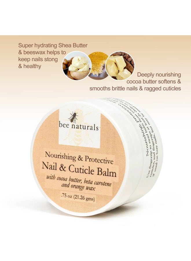 Bee Naturals Nail & Cuticle Balm - Cocoa Butter & Beta Carotene Blend for Strong, Smooth Nails - luscious natural tangerine fragance Shea Butter & Beeswax Cruelty-Free Nail Care  - Image 2