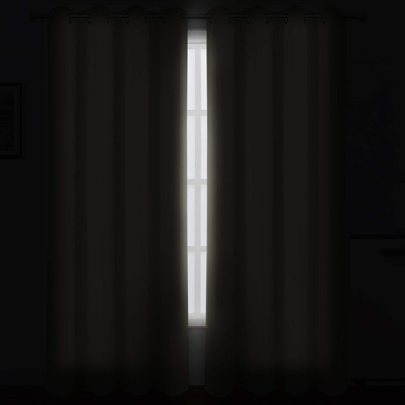LEMOMO Beige Thermal Blackout Curtains/52 x 72 Inch/Set of 2 Panels Room Darkening Curtains for Bedroom - Image 3