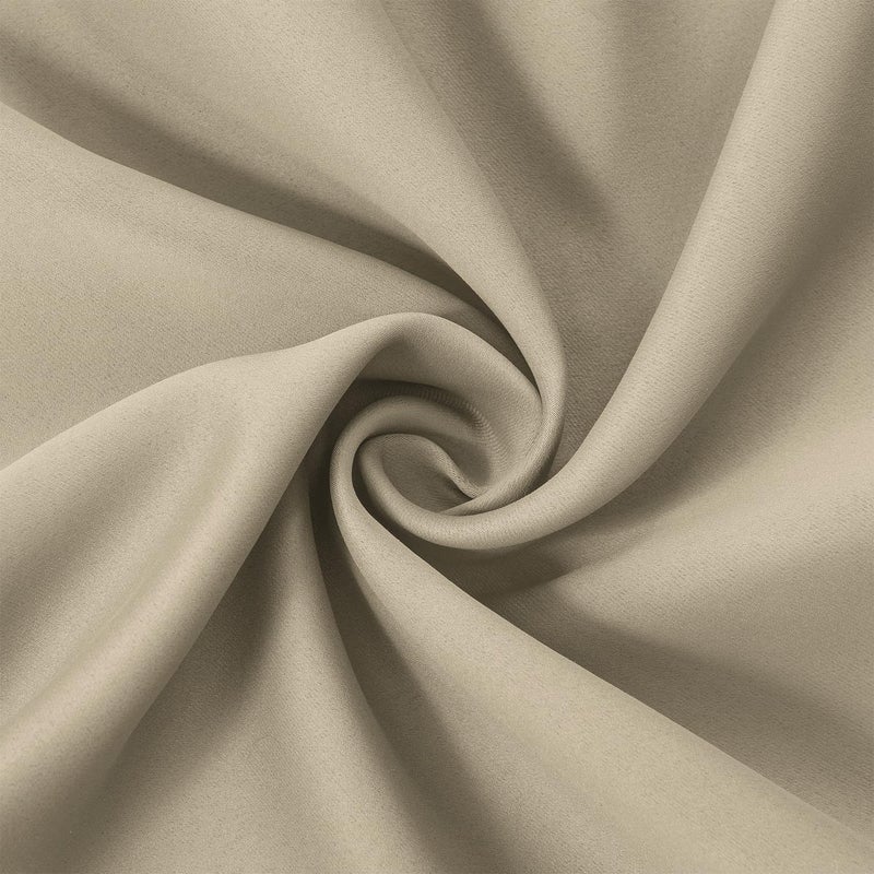 LEMOMO Beige Thermal Blackout Curtains/52 x 72 Inch/Set of 2 Panels Room Darkening Curtains for Bedroom - Image 5
