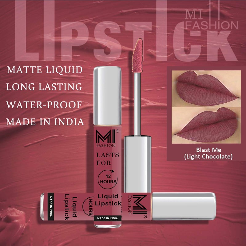 MI Fashion Made in India Lipstick Combo Offers 100 Veg Long Lasting Light Chocolate Liquid Matte Lipstick Dark Magenta Creamy Matte Lipstick - Image 5