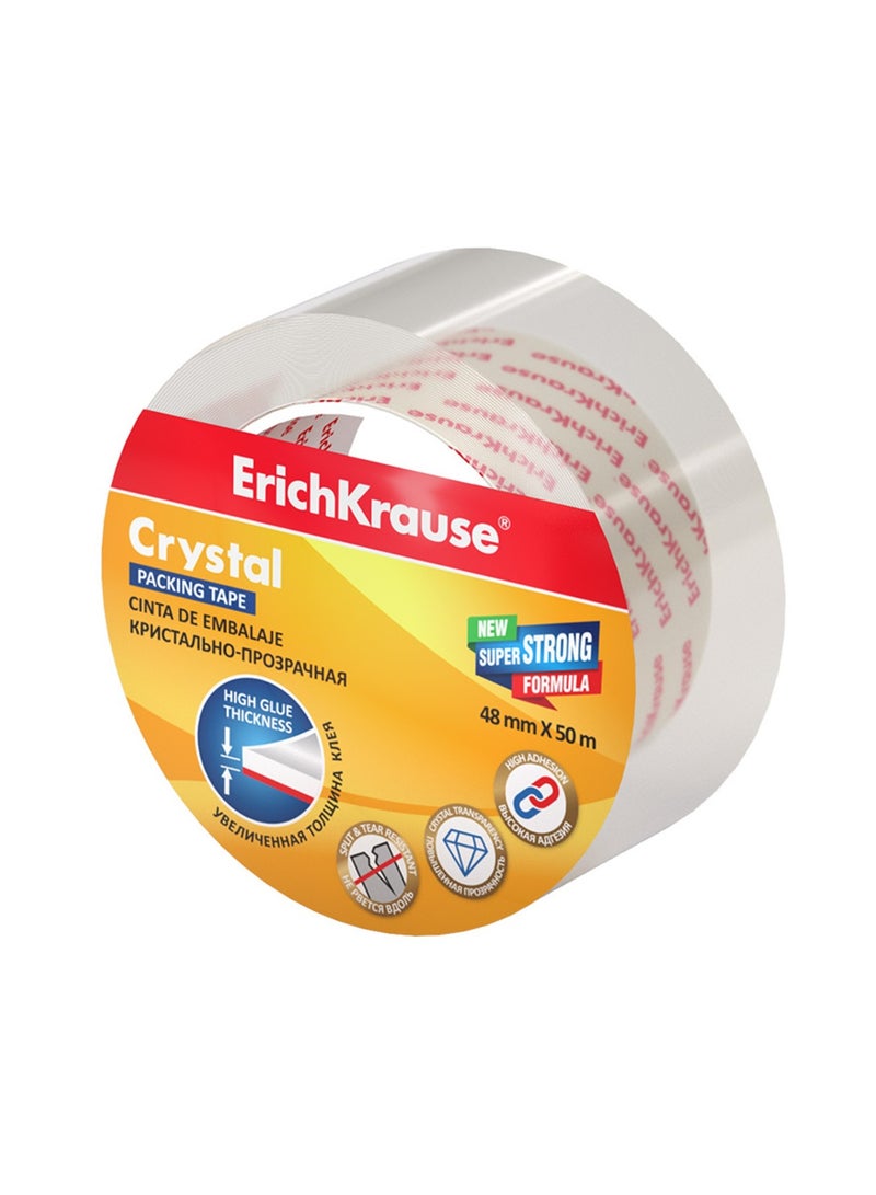 1-Piece Crystal Clear Packing Tape 2 Inch Width 50 Meter Length