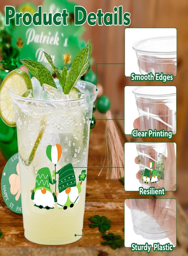 ZCPTZ 100 Pcs St. Patrick's Day Party Cups,12 oz St. Patrick Disposable Clear Plastic Cups Irish Green St Patrick's Day Party Lucky Clover Cups for St. Patrick Irish Birthday Party Irish Party Supplies - Image 3