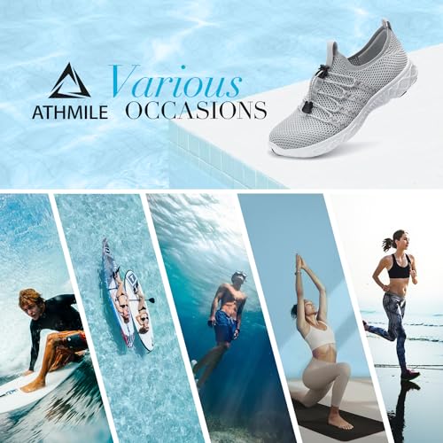 ATHMILE Water Shoes for Men Women Barefoot Hiking Swim River Shoes Adult Lake Pool Aqua Socks Beach Quick Dry for Hiking Surfing Kayaking Sport Accessories Camping Must Haves - Image 3