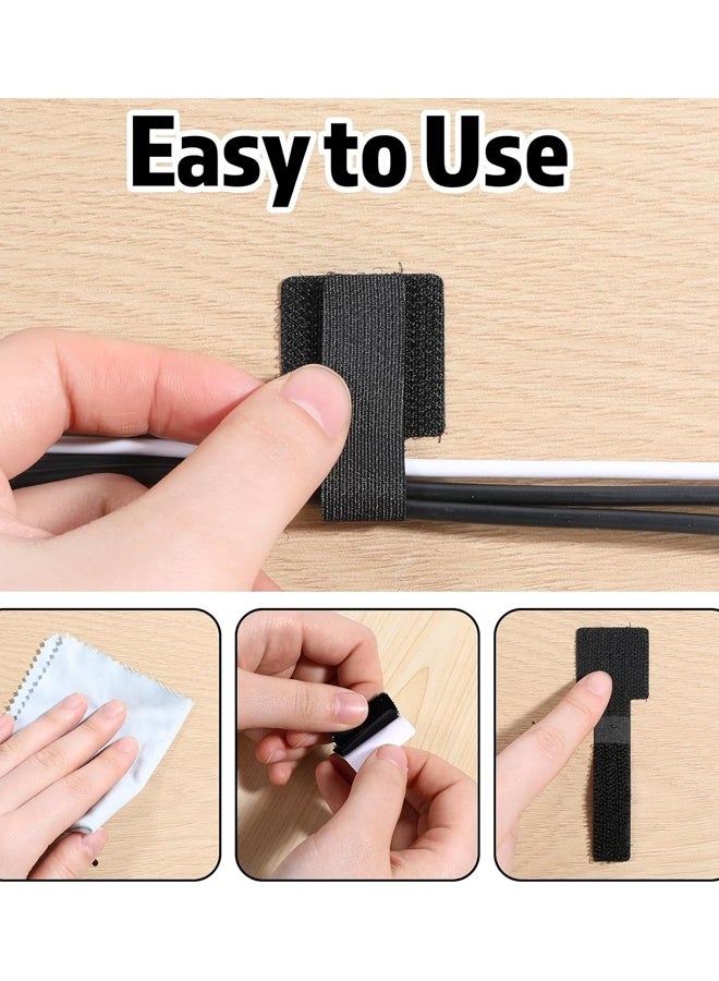 50 PCS Cable Management Under Desk Cord Organizer, Reusable Cord Holder for Electronics & PC, Home & Office Essentials(Black) - Image 3