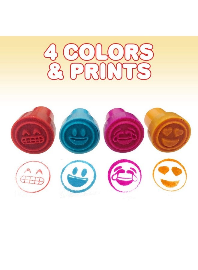 ArtCreativity ArtCreativity Emoticon Stamper for Kids, Pack of 24 Pre-Inked Emoji Kids Stamps, Smiley Happy Face Stamp Party Favor Birthday Gift Supplies Easter Piñata Fillers, Arts n Crafts Teacher Stamps Set - Image 4