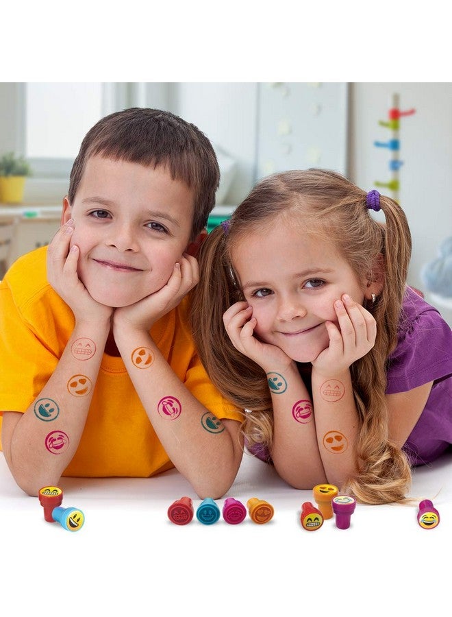 ArtCreativity ArtCreativity Emoticon Stamper for Kids, Pack of 24 Pre-Inked Emoji Kids Stamps, Smiley Happy Face Stamp Party Favor Birthday Gift Supplies Easter Piñata Fillers, Arts n Crafts Teacher Stamps Set - Image 5