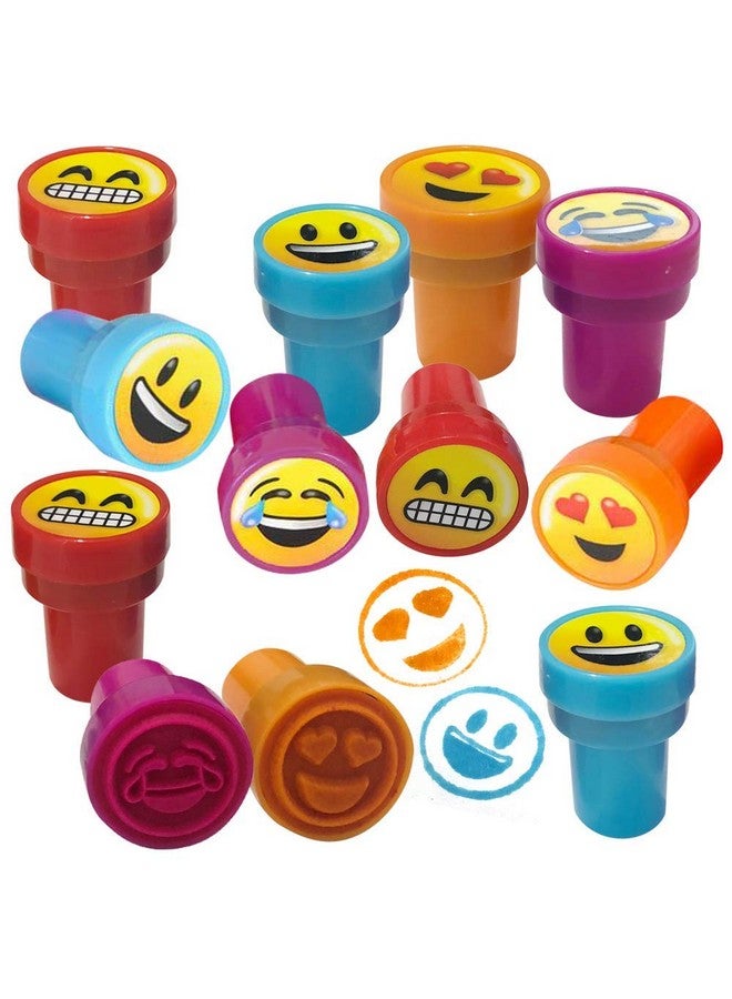 ArtCreativity ArtCreativity Emoticon Stamper for Kids, Pack of 24 Pre-Inked Emoji Kids Stamps, Smiley Happy Face Stamp Party Favor Birthday Gift Supplies Easter Piñata Fillers, Arts n Crafts Teacher Stamps Set - Image 1