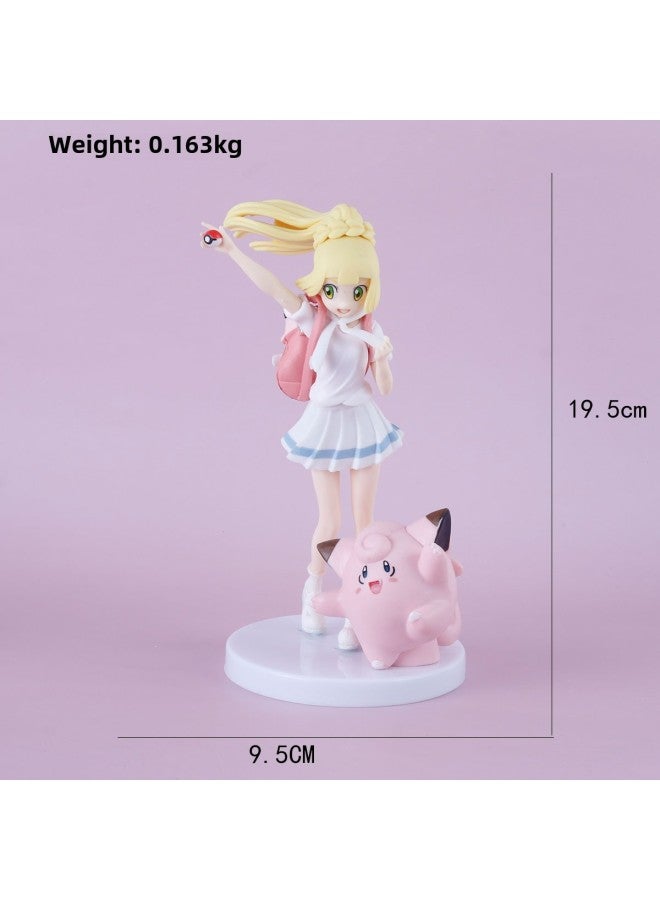 Two-dimensional Anime Nakano Beautiful Girl Dressing Figure Irena Cat Eating Fish Ania Hand-made Model Ornaments-Color:Elf Lily Love-bag  - Image 1