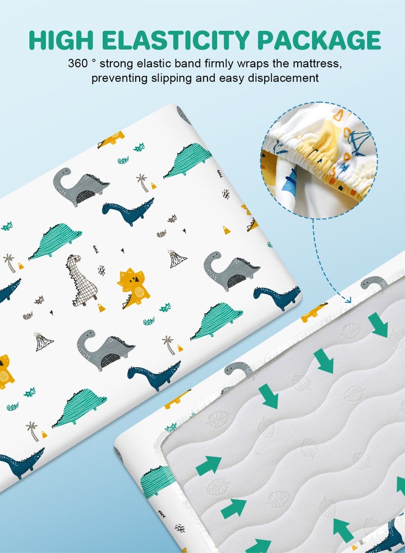 URbazaar Waterproof Crib Mattress Protector Sheets,%100 Cotton Fabric, Absorbent Crib/Toddler Mattress Protector, Quilted, Certified, Noiseless Machine Wash, Animal World  (5/6 cm ，4 sizes available) - Image 4