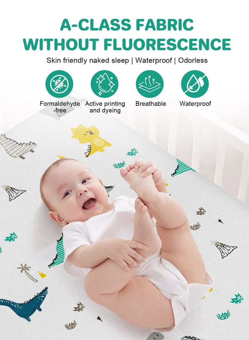 URbazaar Waterproof Crib Mattress Protector Sheets,%100 Cotton Fabric, Absorbent Crib/Toddler Mattress Protector, Quilted, Certified, Noiseless Machine Wash, Animal World  (5/6 cm ，4 sizes available) - Image 2