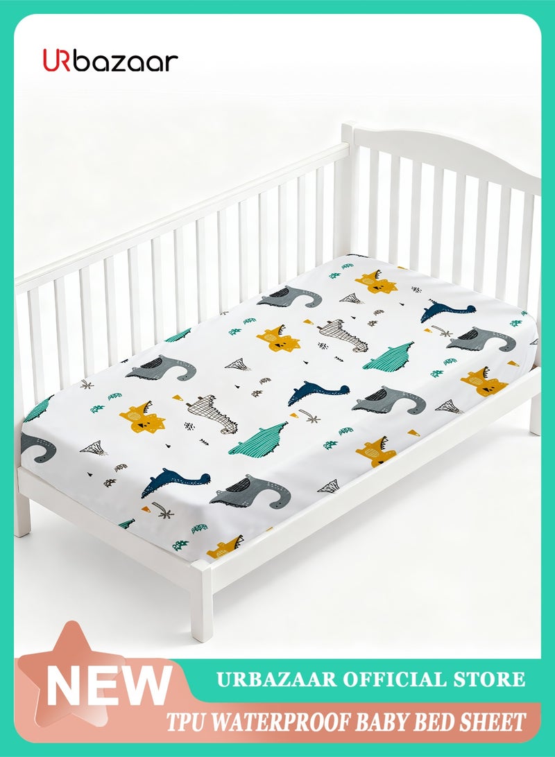 URbazaar Waterproof Crib Mattress Protector Sheets,%100 Cotton Fabric, Absorbent Crib/Toddler Mattress Protector, Quilted, Certified, Noiseless Machine Wash, Animal World  (5/6 cm ，4 sizes available) - Image 1