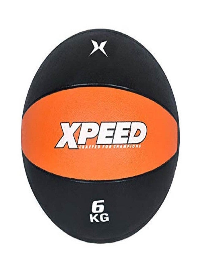 Xpeed Moulded Medicine Ball Premium Rubber Material Suitable for Strength Training || core Workouts || Gym Exercise & Fitness || Enhance Balance, Stability (Pack of 1) (6Kg)