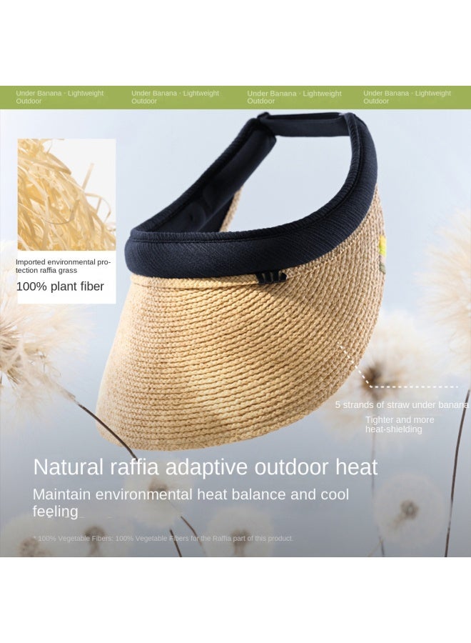 دبل 【حماية مزدوجة من الشمس】قبعة الشمس النسائية ذات القمة المفتوحة باللون الأسود الهلامي للربيع والصيف، تمنع الضوء والحرارة، قبعة شمس متعددة الاستخدامات للسفر - Image 5