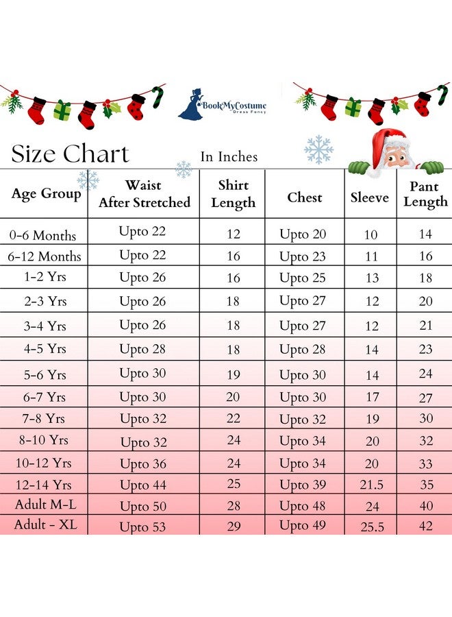 BookMyCostume Santa Claus with Premium Beard Complete Set Christmas Kids & Adults Fancy Dress Costume - Premium 6-7 years - Image 3