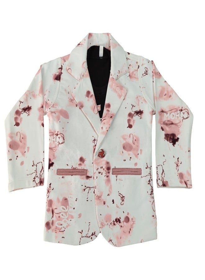 Nuwishtek Baby Boys 3-Piece Outfit Set | Cotton Full Sleeve Blazer, Printed T-Shirt & Stylish Pants For Kids & Toddlers (Pink, 6 to 12 months) - Image 5