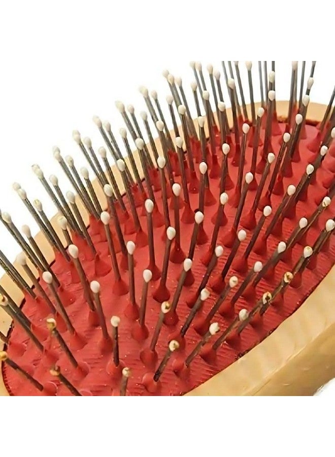 فرشاة تنظيف 2 في 1 من النايلون ودبابيس مستديرة بمقبض خشبي للكلاب والقطط والجراء والحيوانات الأليفة للكلاب الكبيرة والبالغة من جميع السلالات (صغيرة) - Image 4