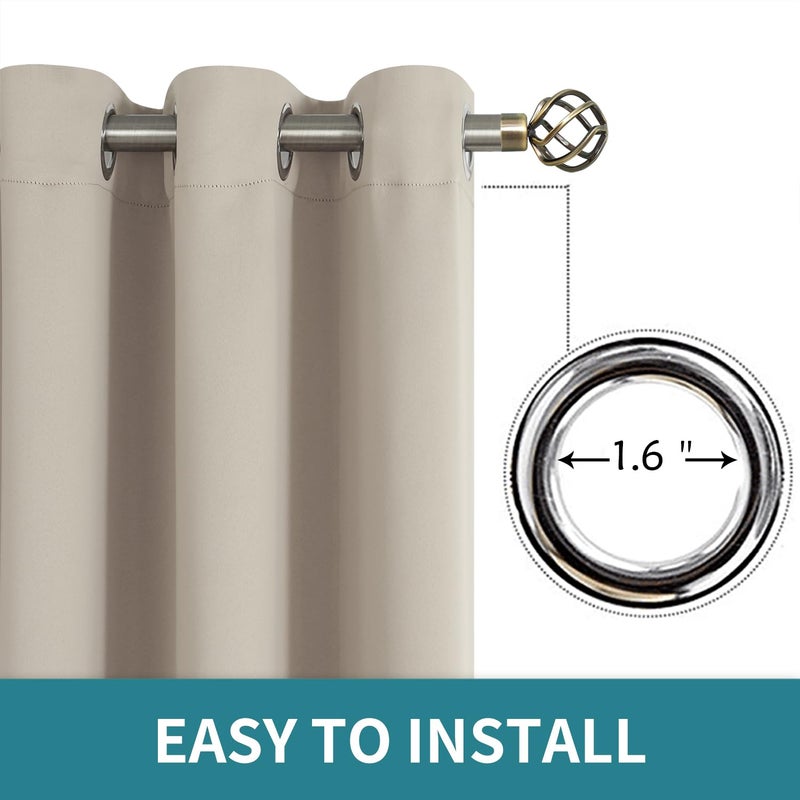 BGment Bgress Room الستائر الستائر 45 بوصة - الستائر الحرارية المعزولة الحرارية ستائر معالجة النافذة لغرفة النوم 2 لوحات 38 × 45 بوصة الجمال - Image 5