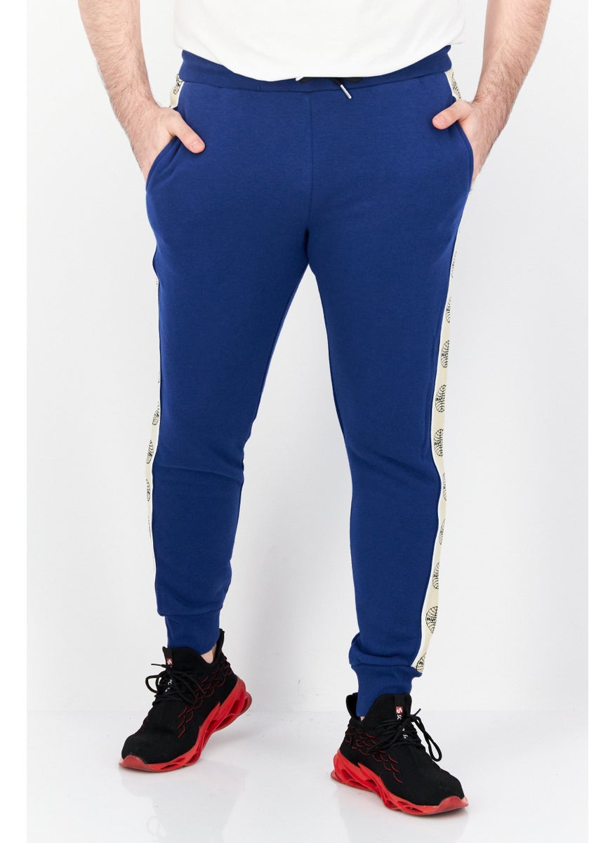 Pan Am - Men Regular Fit Brand Logo Sweatpants, Blue - Image 1