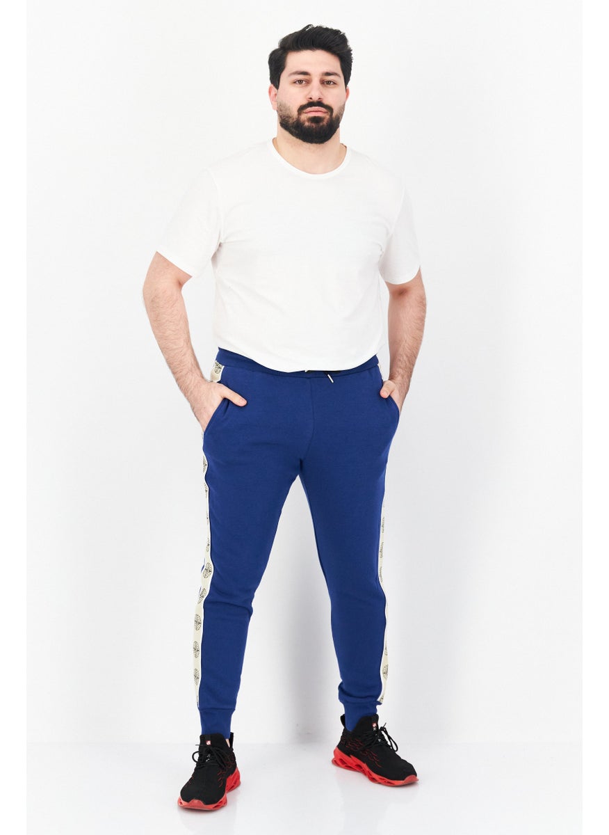 Pan Am - Men Regular Fit Brand Logo Sweatpants, Blue - Image 1