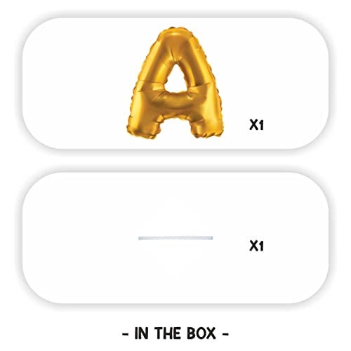 JUST PARTY Gold Letters Alphabets Foil Balloons for Birthday/Anniversary/Bachelorette/Wedding/Farewell & Other Ocassions, Make Your Own Custom Phrase - Image 2