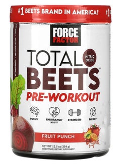 Force Factor Total Beets Pre-Workout Fruit Punch 12.5 oz (354 g) 