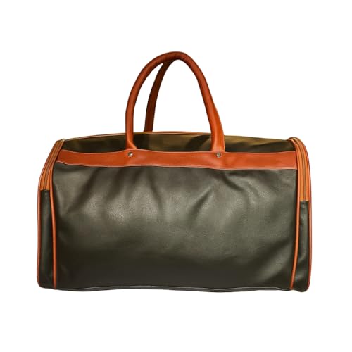 Handcuffs Weekender Travel Duffle Bag | Faux Leather Travel Bags with Separate Shoe & Laundry Compartment for Men & Women (Black-1) - Image 2