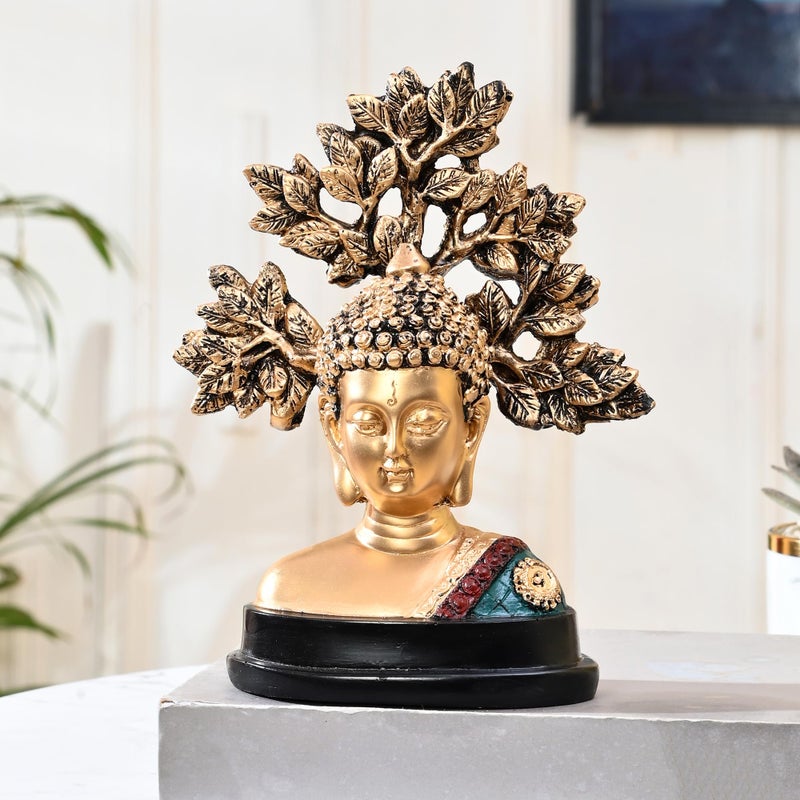 Xtore Handcrafted Buddha Showpiece with Tree|A Symbol of Peaceful Elegance (Pack of 1, Multi) - Image 4