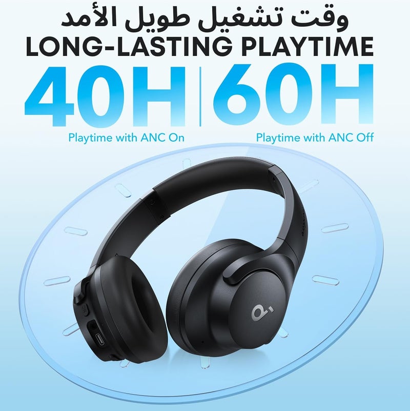 Soundcore by Anker Q20i Hybrid Active Noise Cancelling Headphones, Wireless Over-Ear Bluetooth, 44H Long ANC Playtime, Hi-Res Audio, Big Bass, Customize via an App, Transparency Mode - Image 5