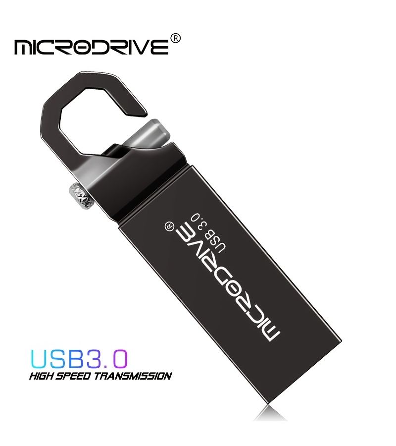 فلاشة USB 3.0 عالية السرعة مصنوعة من المعدن، سعة 64 جيجابايت، بلون فضي، بتصميم مزود بمشبك - Image 2
