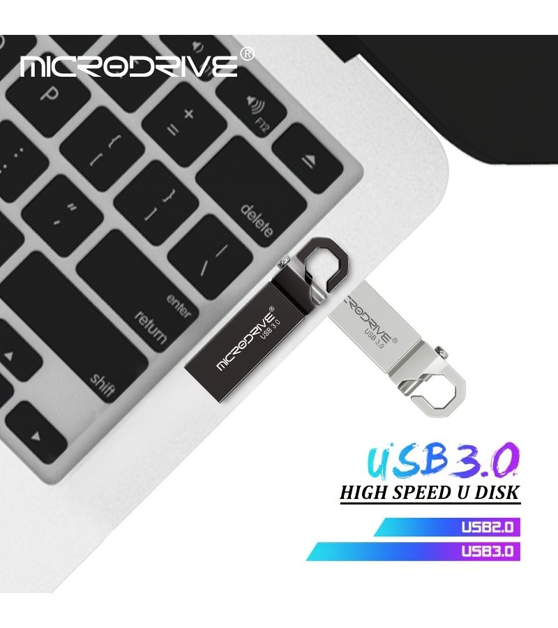 فلاشة USB 3.0 عالية السرعة مصنوعة من المعدن، سعة 64 جيجابايت، بلون فضي، بتصميم مزود بمشبك - Image 5