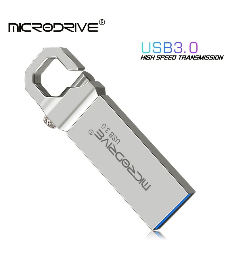 فلاشة USB 3.0 عالية السرعة مصنوعة من المعدن، سعة 64 جيجابايت، بلون فضي، بتصميم مزود بمشبك - Image 4
