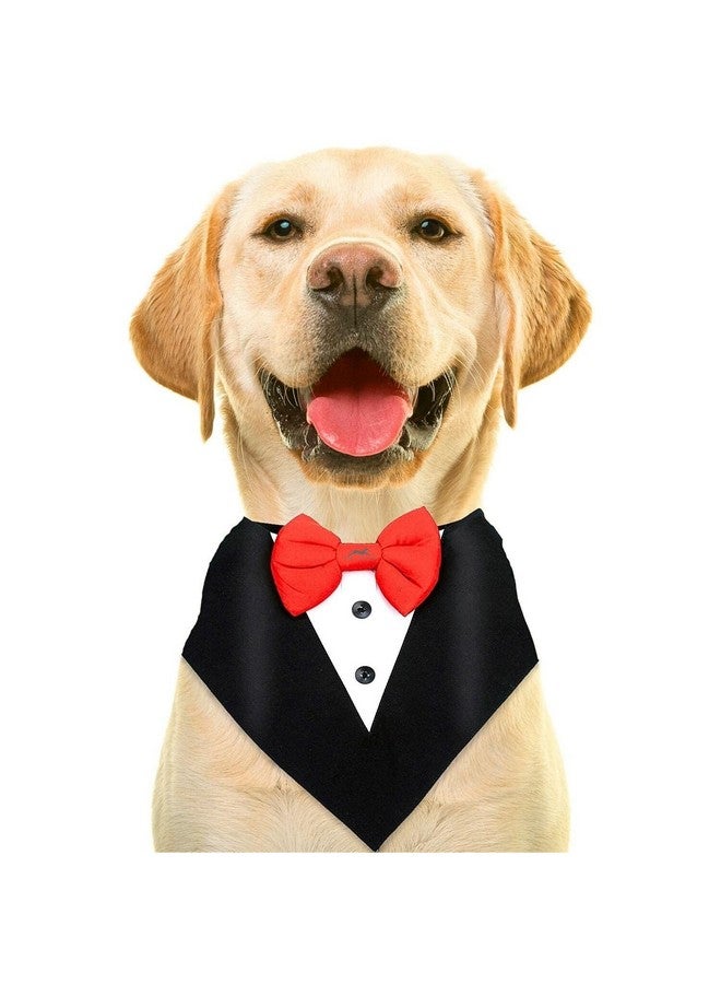 Pets Empire Dog/Cat Tuxedo Bandana Bow Clothes For Pet’S Puppy, Pet’S Clothes Elegant Design, Pets Styling Apparels, Bow Bandana For Pet’S (L, Black) | (18-22 Inch Neck)