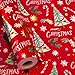 Yarcony Vinage Christmas Wrapping Paper Roll Red Wrapping Paper Gold Foil Elegant Deep Red Christmas Tree Theme Festive Holiday Gift Wrap for Winter Celebrations Seasonal Decor17Inch x 33Feet - Image 1