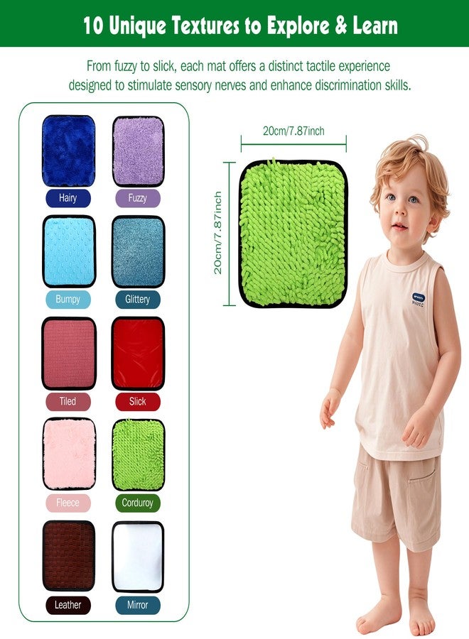 Cunsen Sensory Mats for Autistic Kids Assorted Textured Sensory Fabric - Sensory Walls, Early Sensory Exercise Sensory Toys for Autistic (10) - Image 3