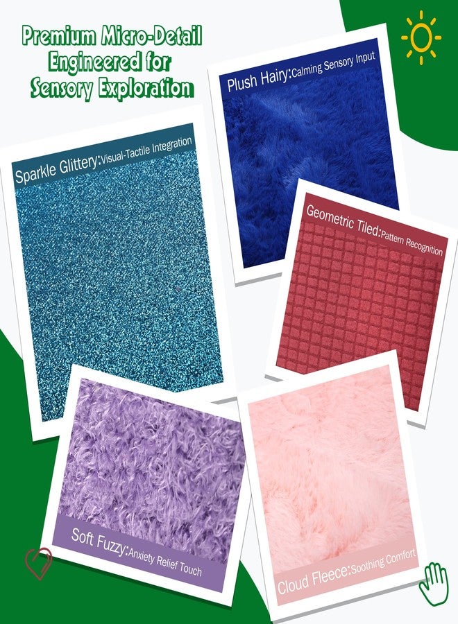Cunsen Sensory Mats for Autistic Kids Assorted Textured Sensory Fabric - Sensory Walls, Early Sensory Exercise Sensory Toys for Autistic (10) - Image 4