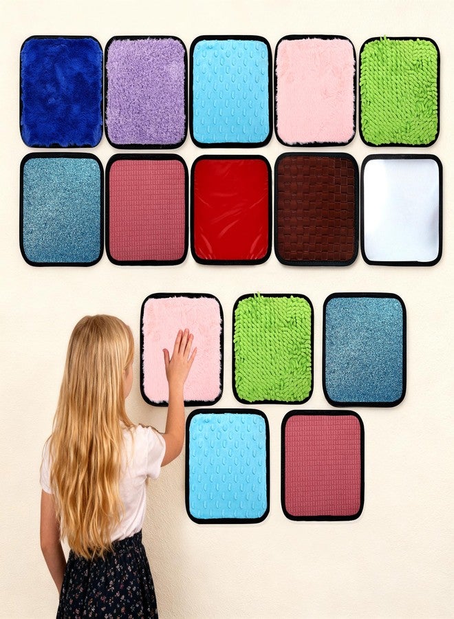 Cunsen Sensory Mats for Autistic Kids Assorted Textured Sensory Fabric - Sensory Walls, Early Sensory Exercise Sensory Toys for Autistic (10) - Image 1