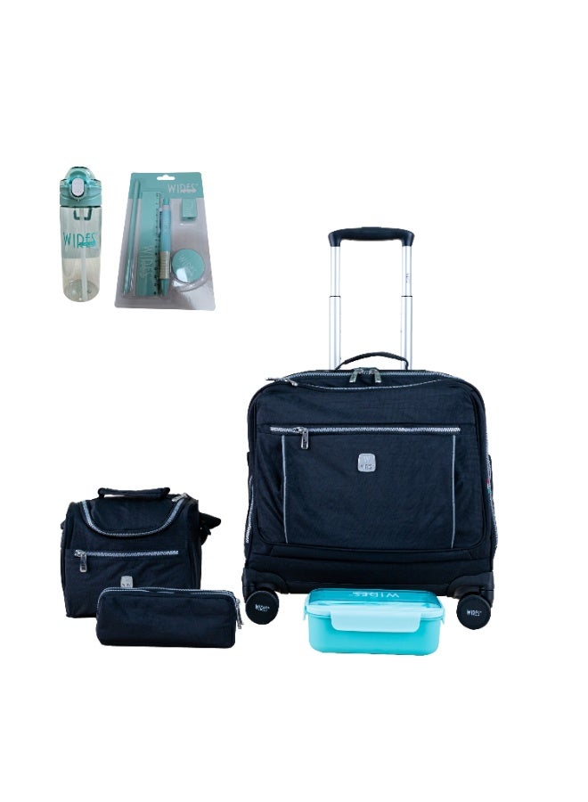 Wires WIRES 8 Wheels trolley bag with lunch bag, pencil case and lunch box  - Image 1